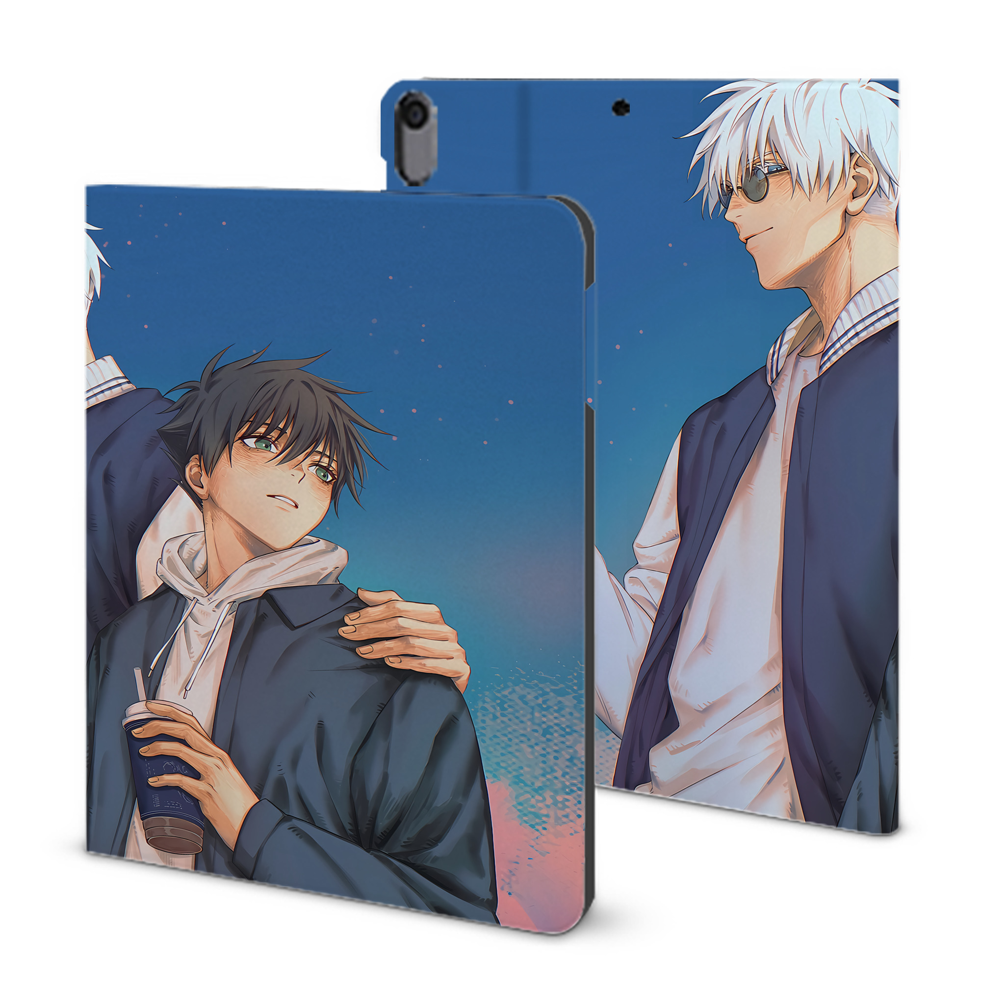 （画像用） 呪術廻戦 Jujutsu Kaisen IPad ケース ブック型 PUレザー TPU 耐衝撃 軽量 薄型 ペン収納なし 全面保護 IPad 各モデル対応